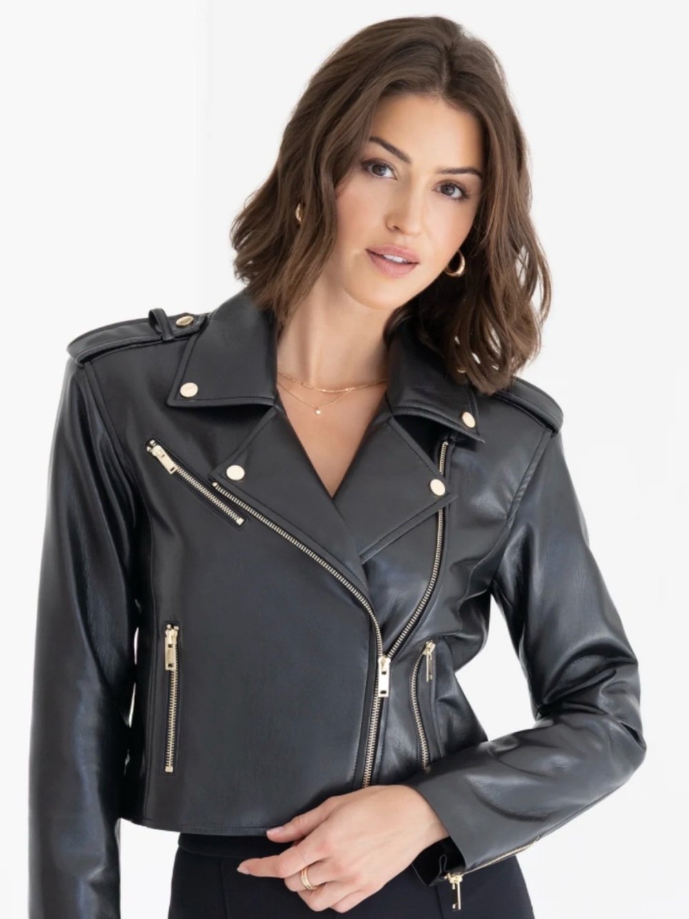 🖤 Classic Black Moto Jacket - Silver Hardware